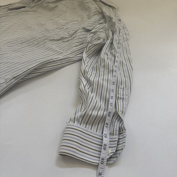 Nordstrom Smartcare Striped Button Down Long Sleeve Shirt 16 1/2-33 Wrinkle Free - Picture 10 of 11